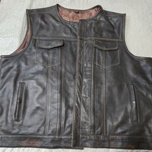 Men's Dark Brown Leather Vest